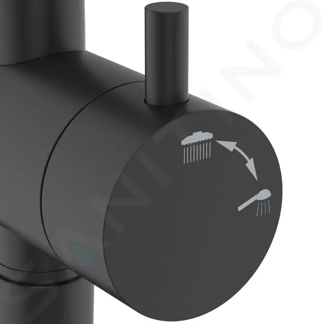 IDEAL STANDARD CERATHERM  CONJUNTO DE DUCHA SIN GRIFO, DIáMETRO 26 CM, 2 CHORROS, NEGRO SEDA BD747XG