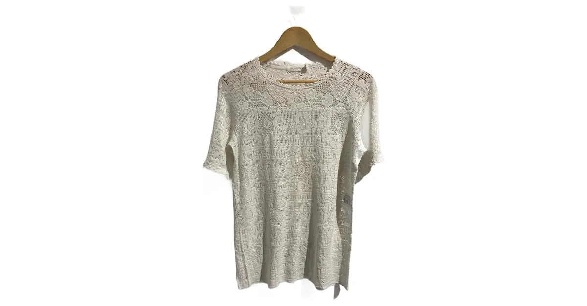 ISABEL MARANT ETOILE Tops Camiseta.fr 38 Viscosa Blanco 
