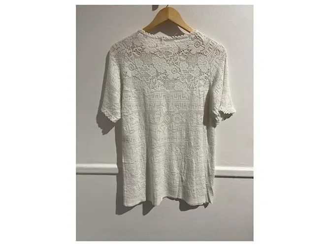 ISABEL MARANT ETOILE Tops Camiseta.fr 38 Viscosa Blanco 