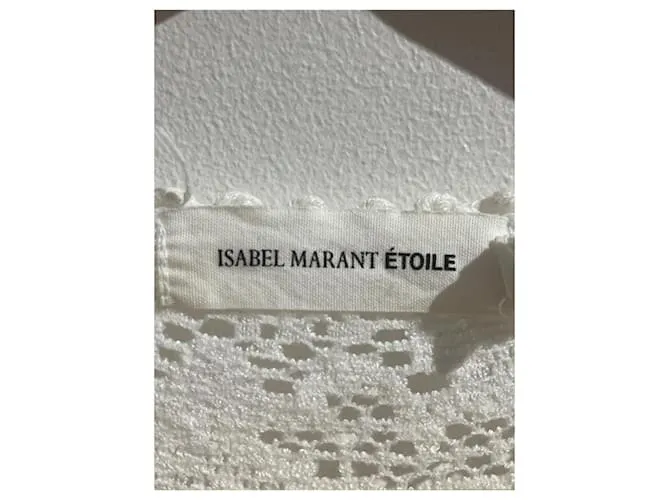 ISABEL MARANT ETOILE Tops Camiseta.fr 38 Viscosa Blanco 