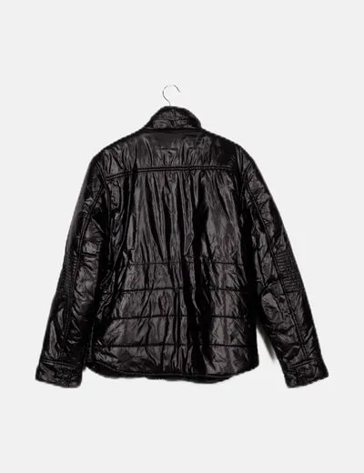 Jack & Jones Abrigo negro impermeable