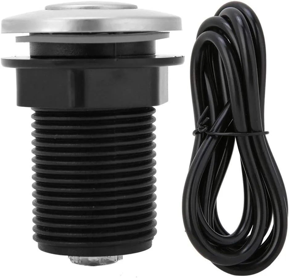 Jerliflyer Interruptor de Aire  Kit de Manguera Chatarra de Basura Interruptor de Aire de 32 mm Botón de autobloqueo automático 