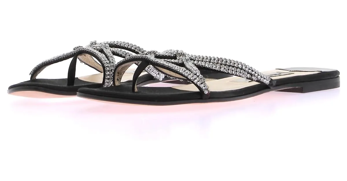 JIMMY CHOO Sandalias T.UE 37.5 Resplandecer Plata 