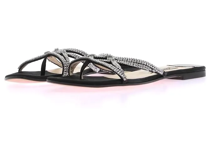 JIMMY CHOO Sandalias T.UE 37.5 Resplandecer Plata 