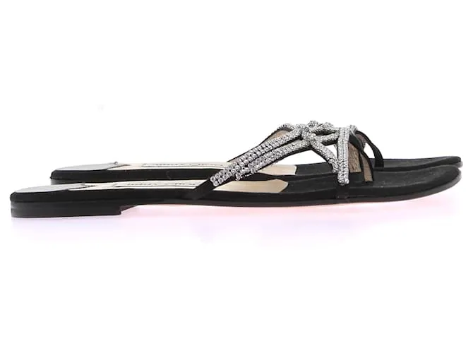 JIMMY CHOO Sandalias T.UE 37.5 Resplandecer Plata 