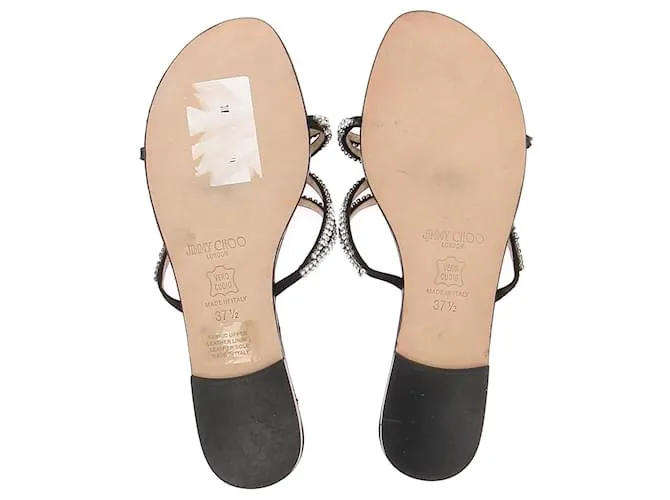 JIMMY CHOO Sandalias T.UE 37.5 Resplandecer Plata 