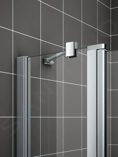 KERMI CADA XS  PUERTA DE DUCHA 1NR, 100X200 CM, DERECHA, PLATA BRILLANTE/CRISTAL TRANSPARENTE CK1NR10020VPK