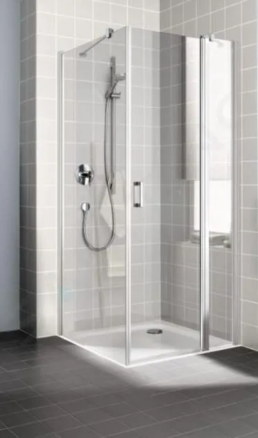 KERMI CADA XS  PUERTA DE DUCHA 1NR, 100X200 CM, DERECHA, PLATA BRILLANTE/CRISTAL TRANSPARENTE CK1NR10020VPK