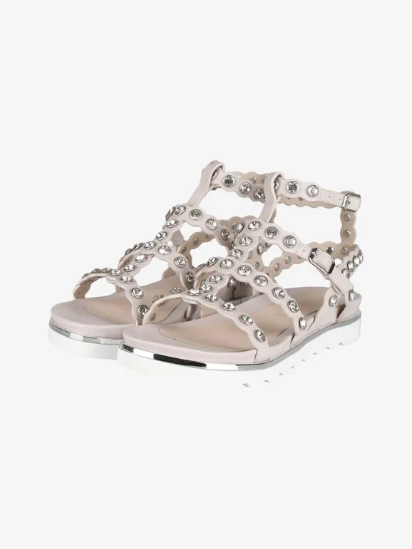 Keys Sandalias planas para mujer con pedrería