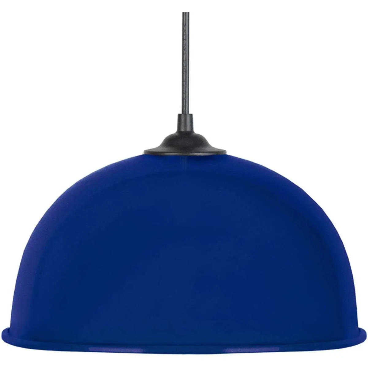 Lámpara colgante redondo metal azul cobalto