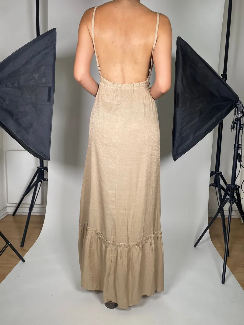 MAGMA Vestido Beige Tirantes