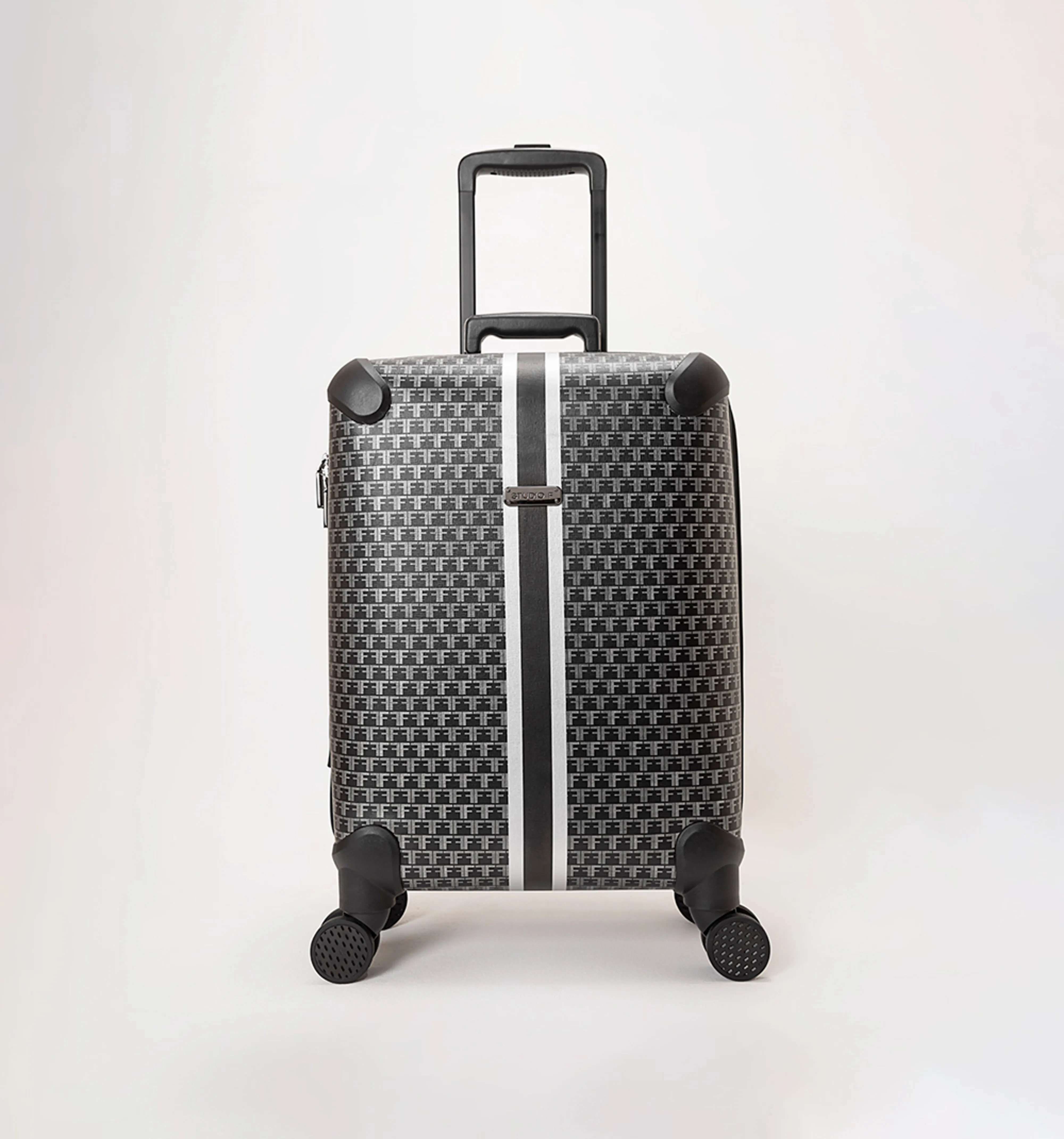 Maleta de viaje rigida con logo ff unic negroplata