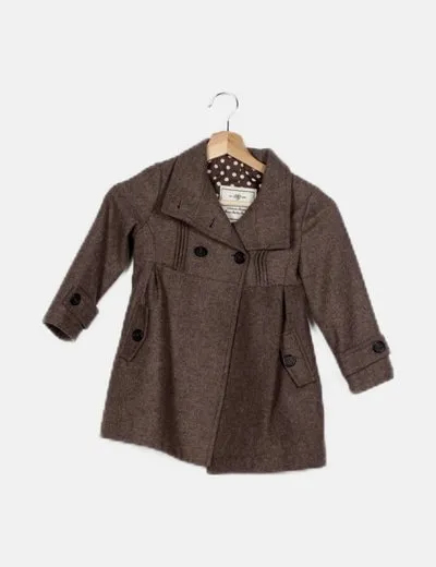 Massimo Dutti Abrigo marrón doble botonadura