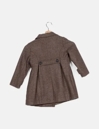 Massimo Dutti Abrigo marrón doble botonadura