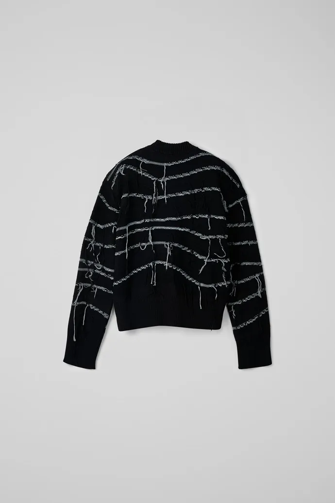Melange Knit Sweater Suéter de punto de algodón orgánico negro