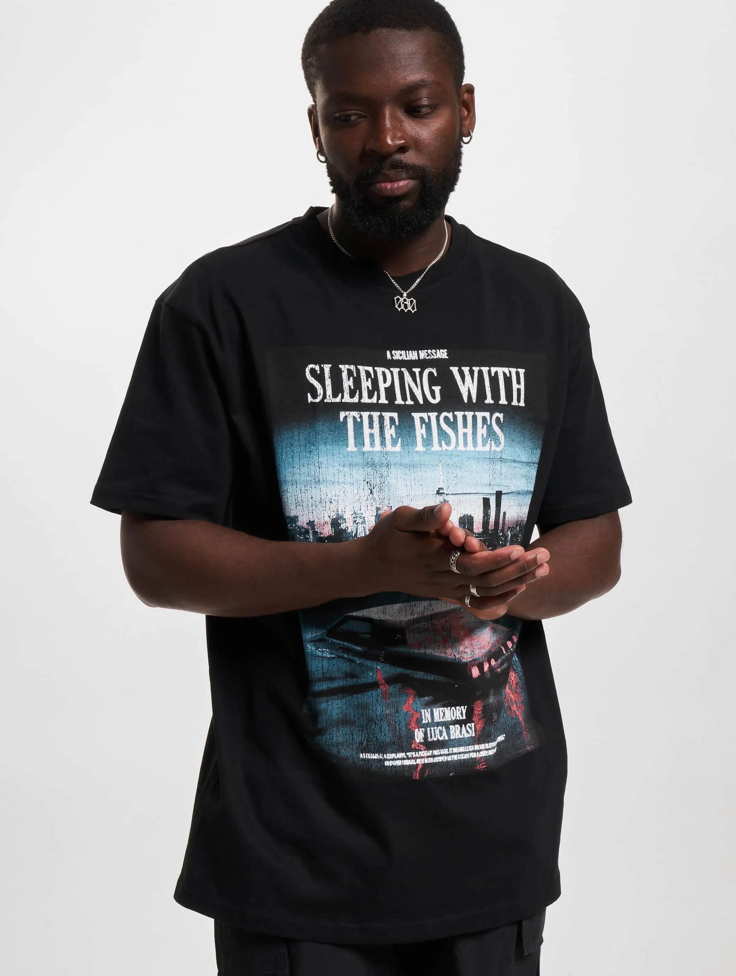 Mister Tee Upscale Sicilian Message Oversize Tee