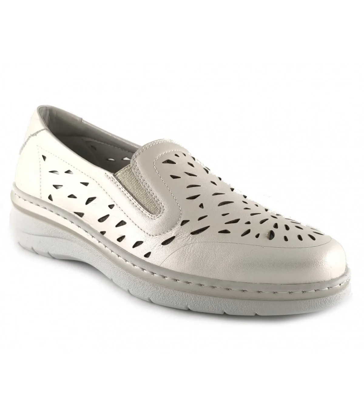 Mocasín con elásticos en color taupe