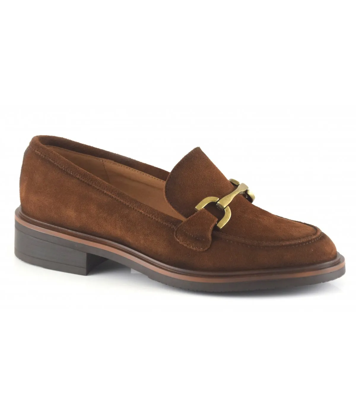 Mocasín con estribo en color chocolate