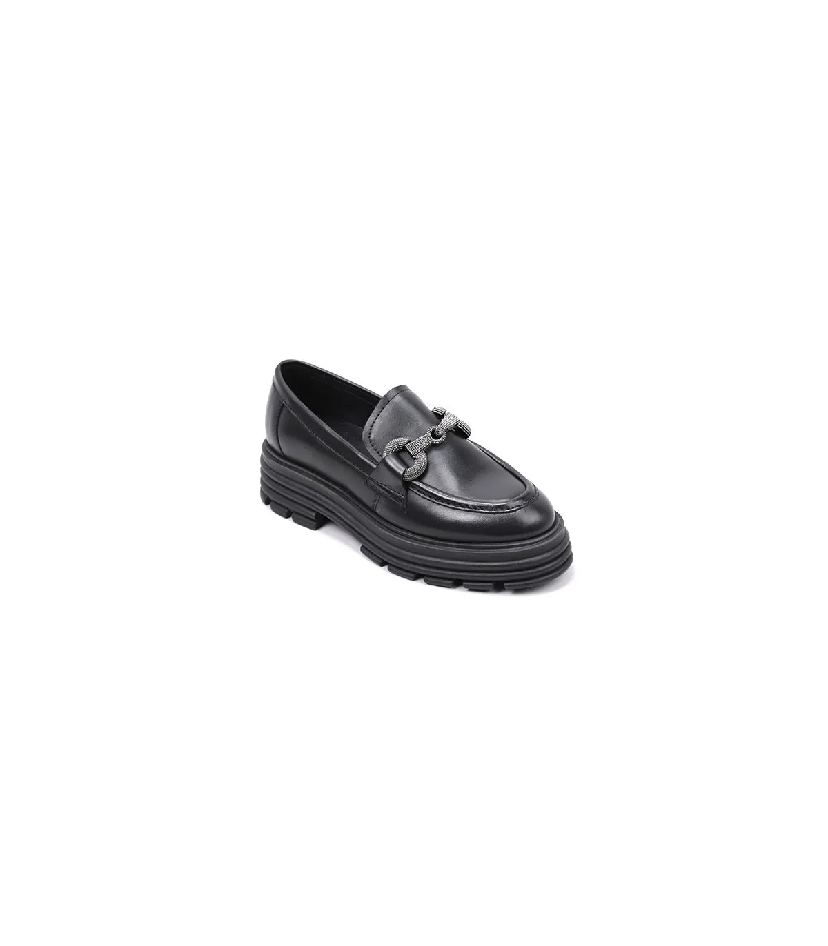 Mocasín de mujer en piel negra