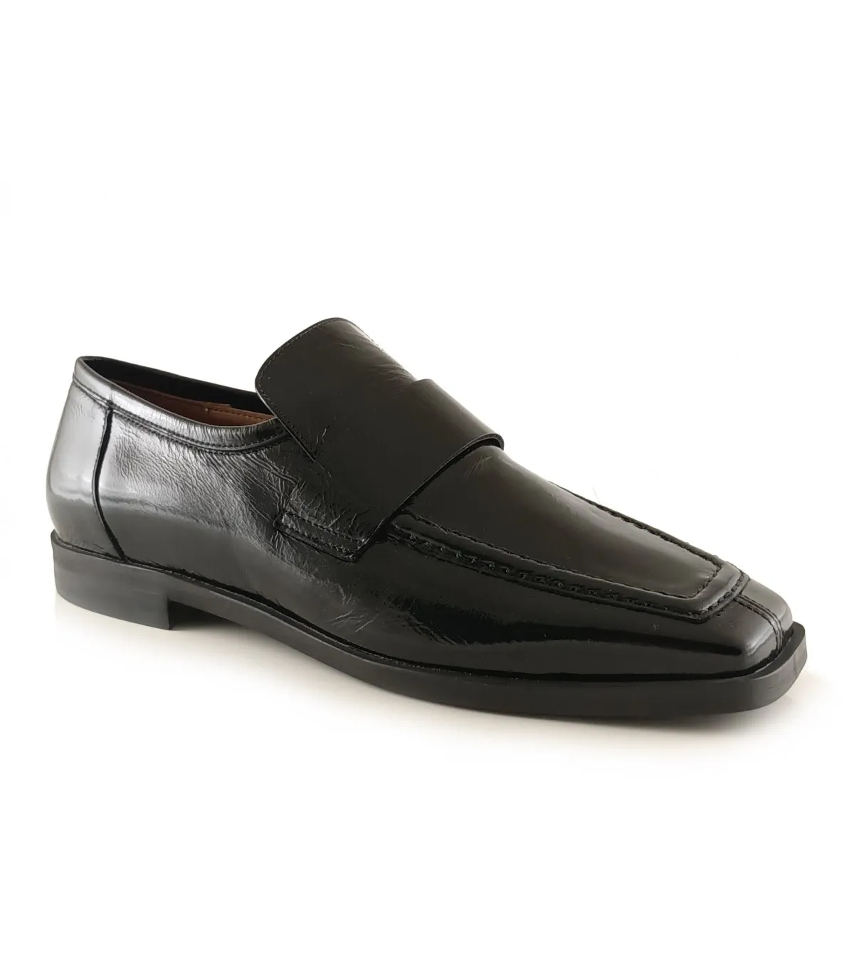 Mocasín en piel negra de mujer