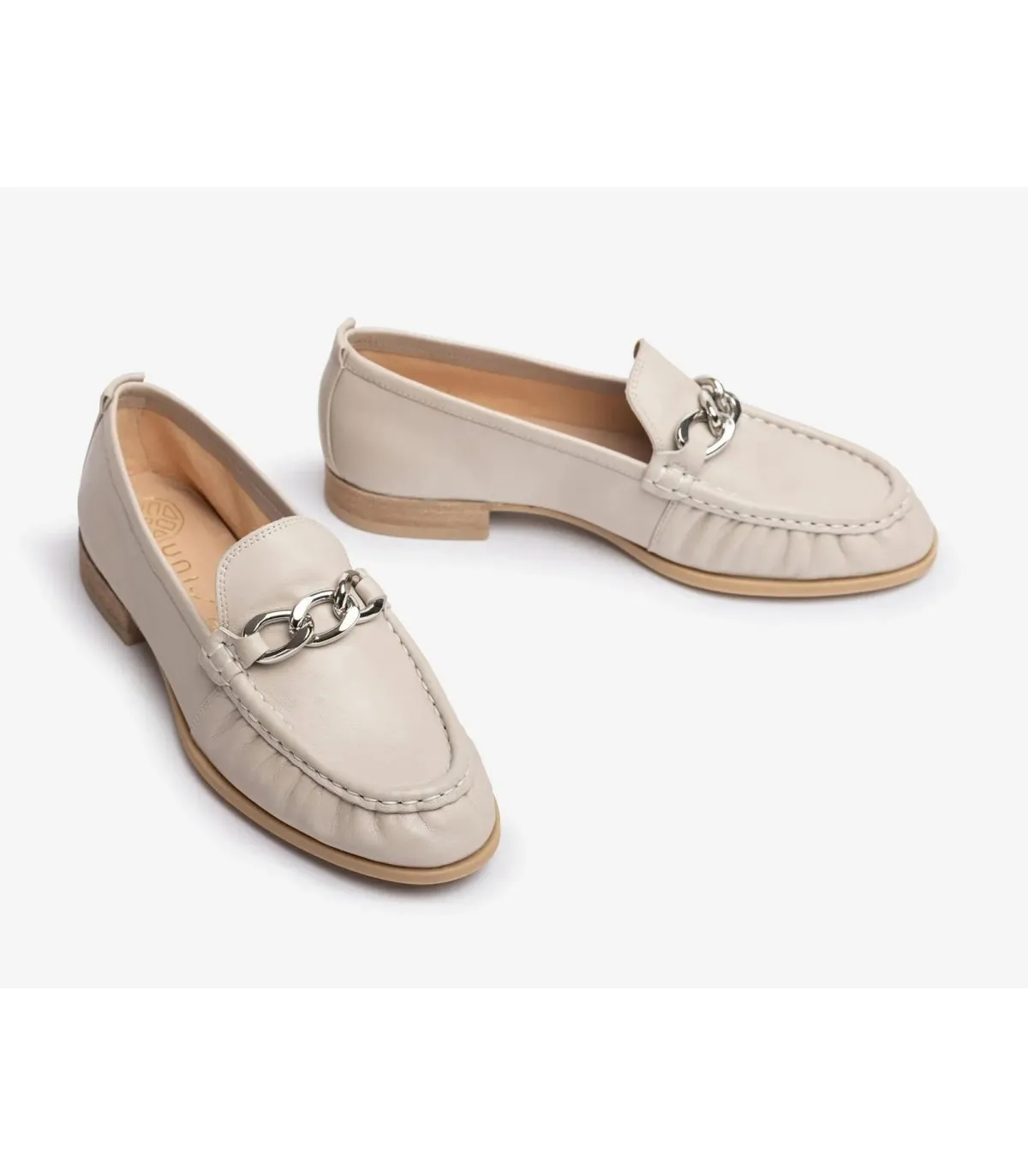 Mocasín wallabee en piel hielo para mujer