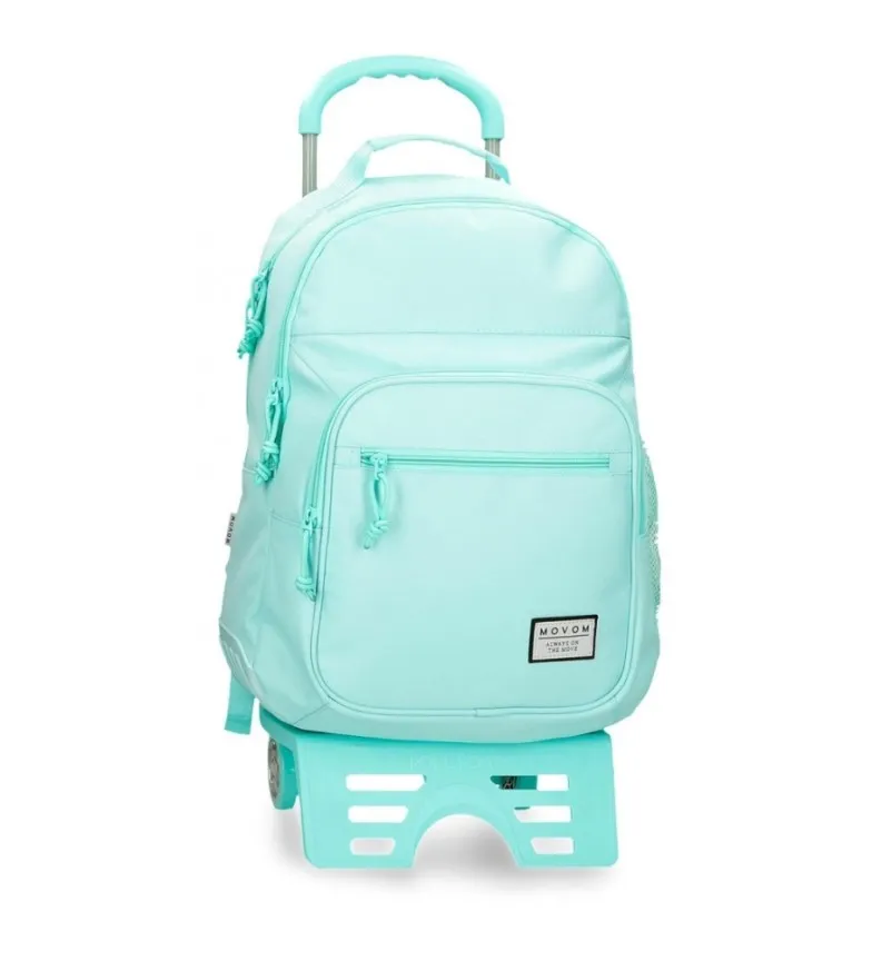 Mochila doble compartimento Movom Always on the move con carro azul claro