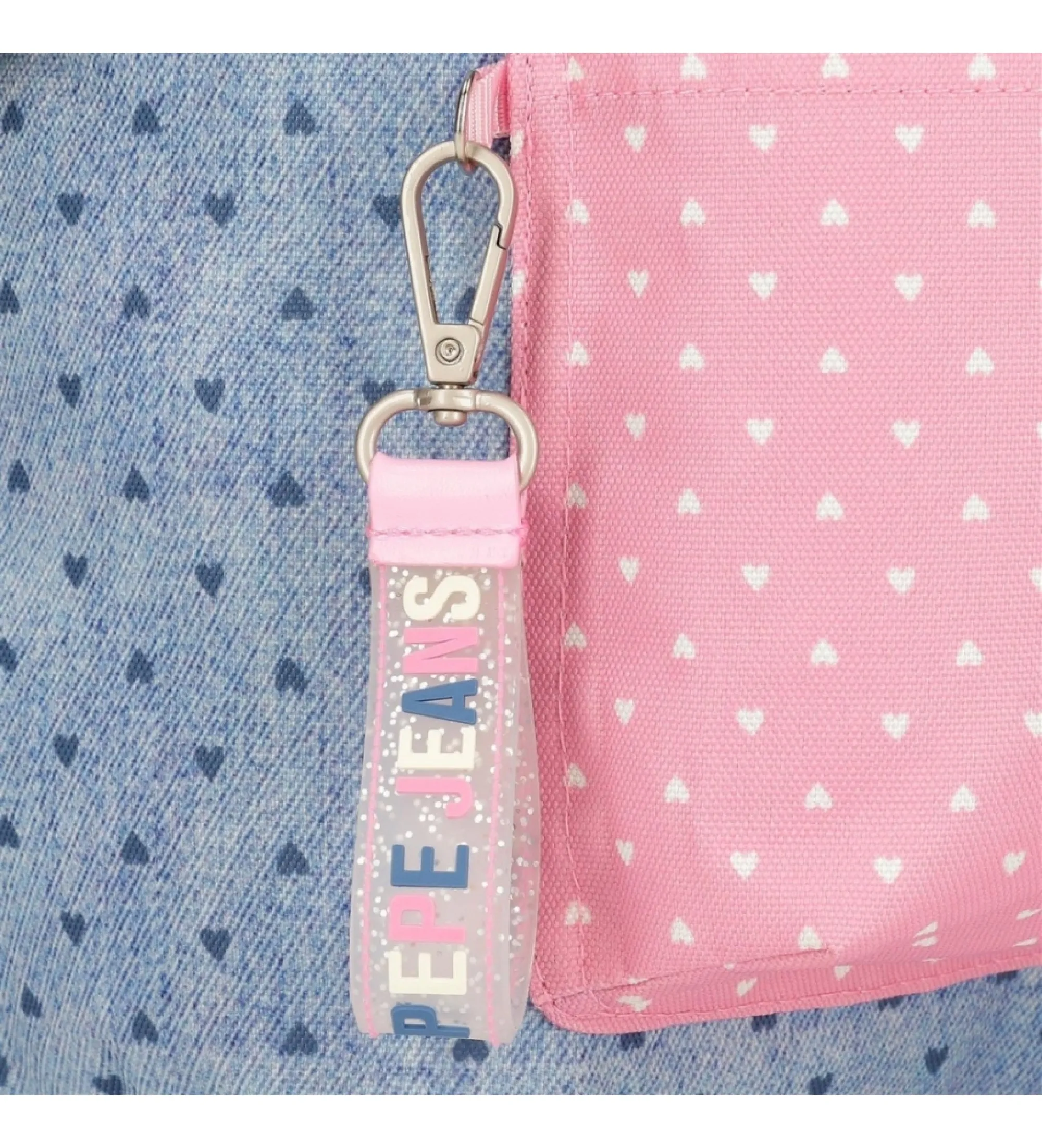 Mochila Pepe Jeans Noni denim doble compartimento azul, rosa