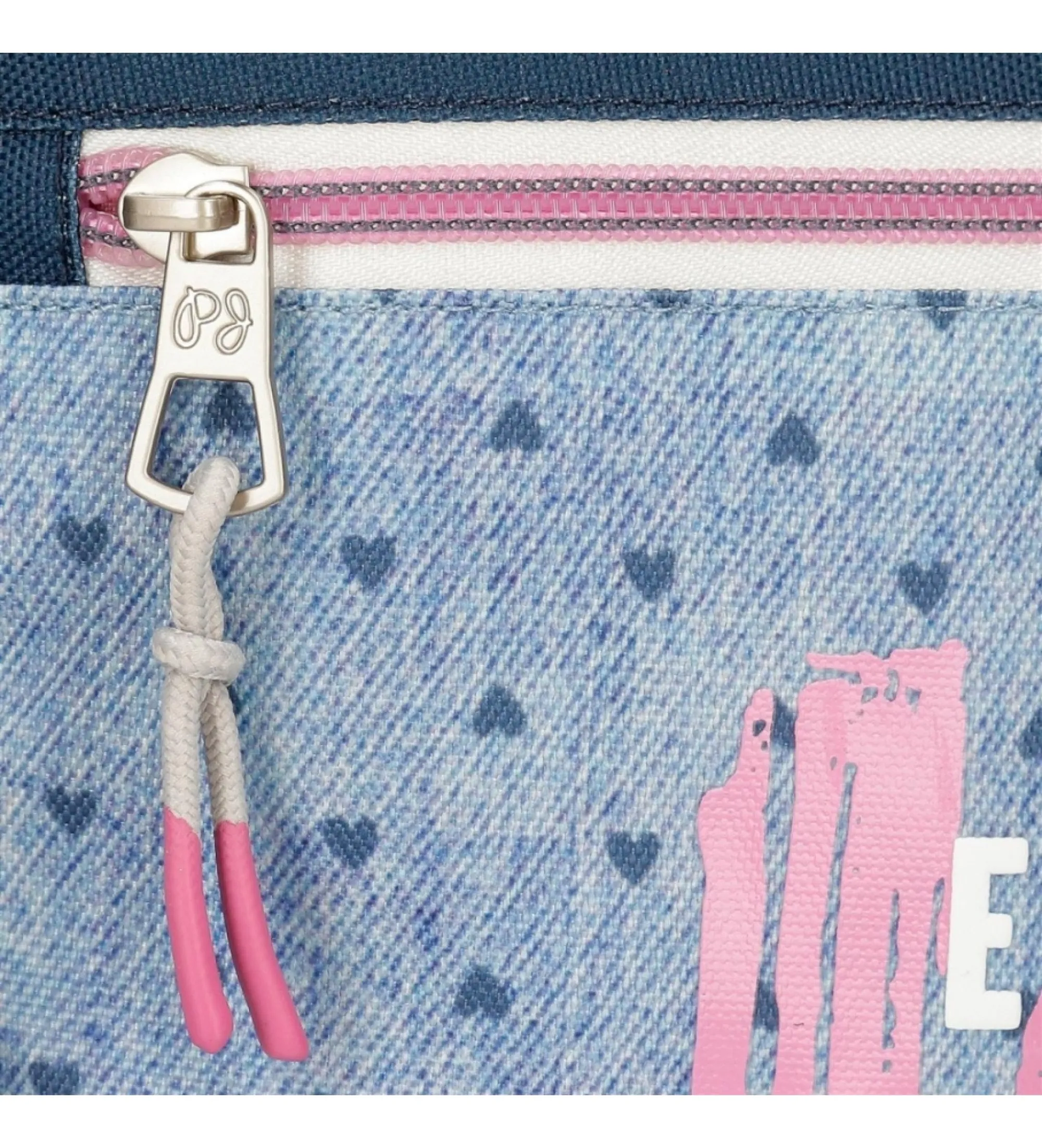 Mochila Pepe Jeans Noni denim doble compartimento azul, rosa