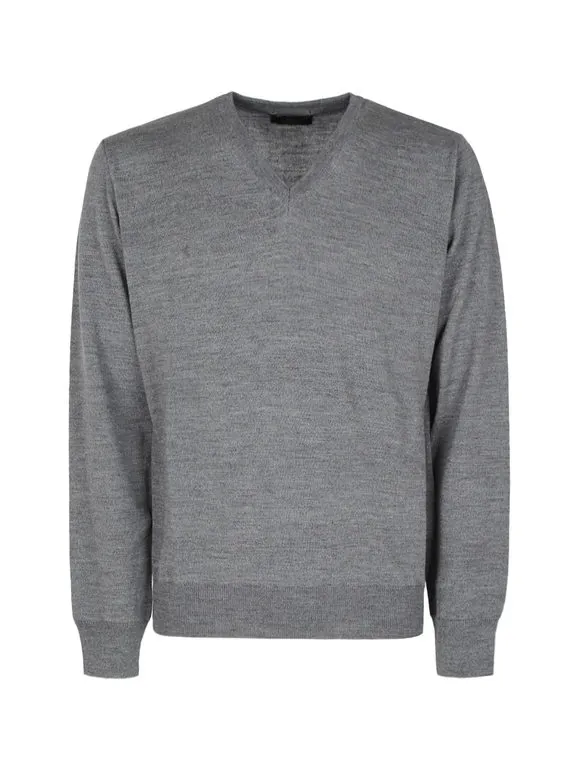 Mv Jersey de hombre con cuello de pico en mezcla de lana