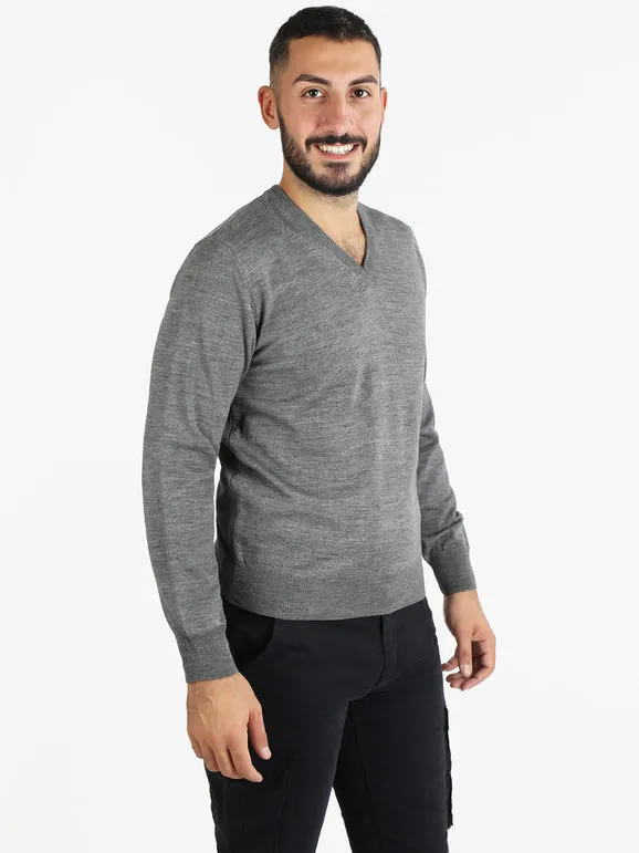 Mv Jersey de hombre con cuello de pico en mezcla de lana