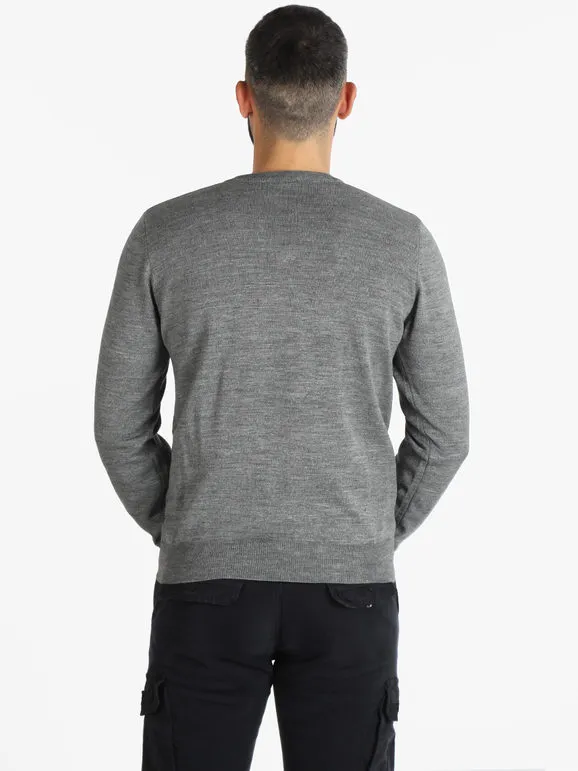 Mv Jersey de hombre con cuello de pico en mezcla de lana