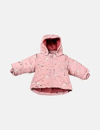 Name it Abrigo acolchado rosa estampado