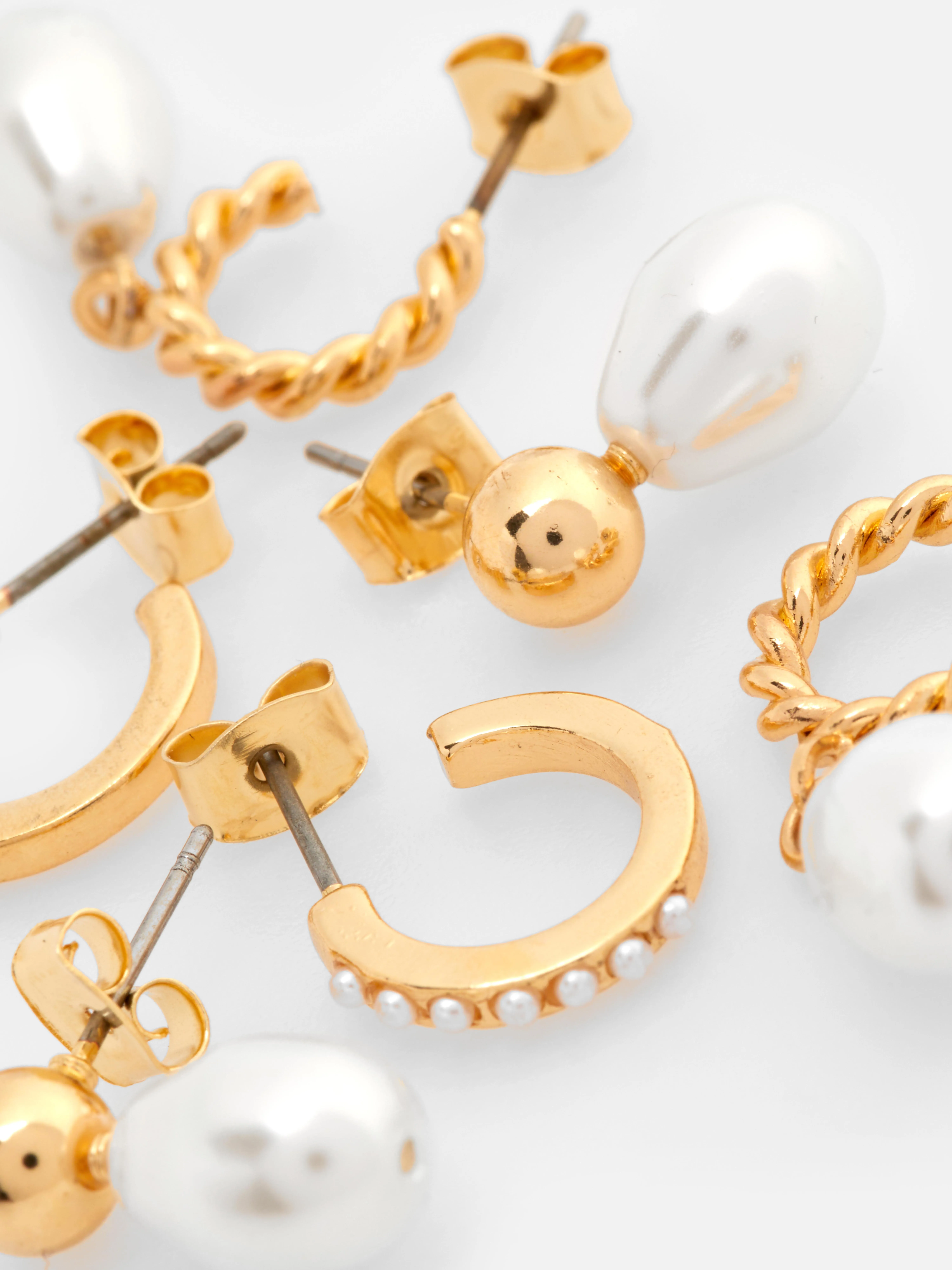 Pack de 3 pares de pendientes con perlas sintéticas