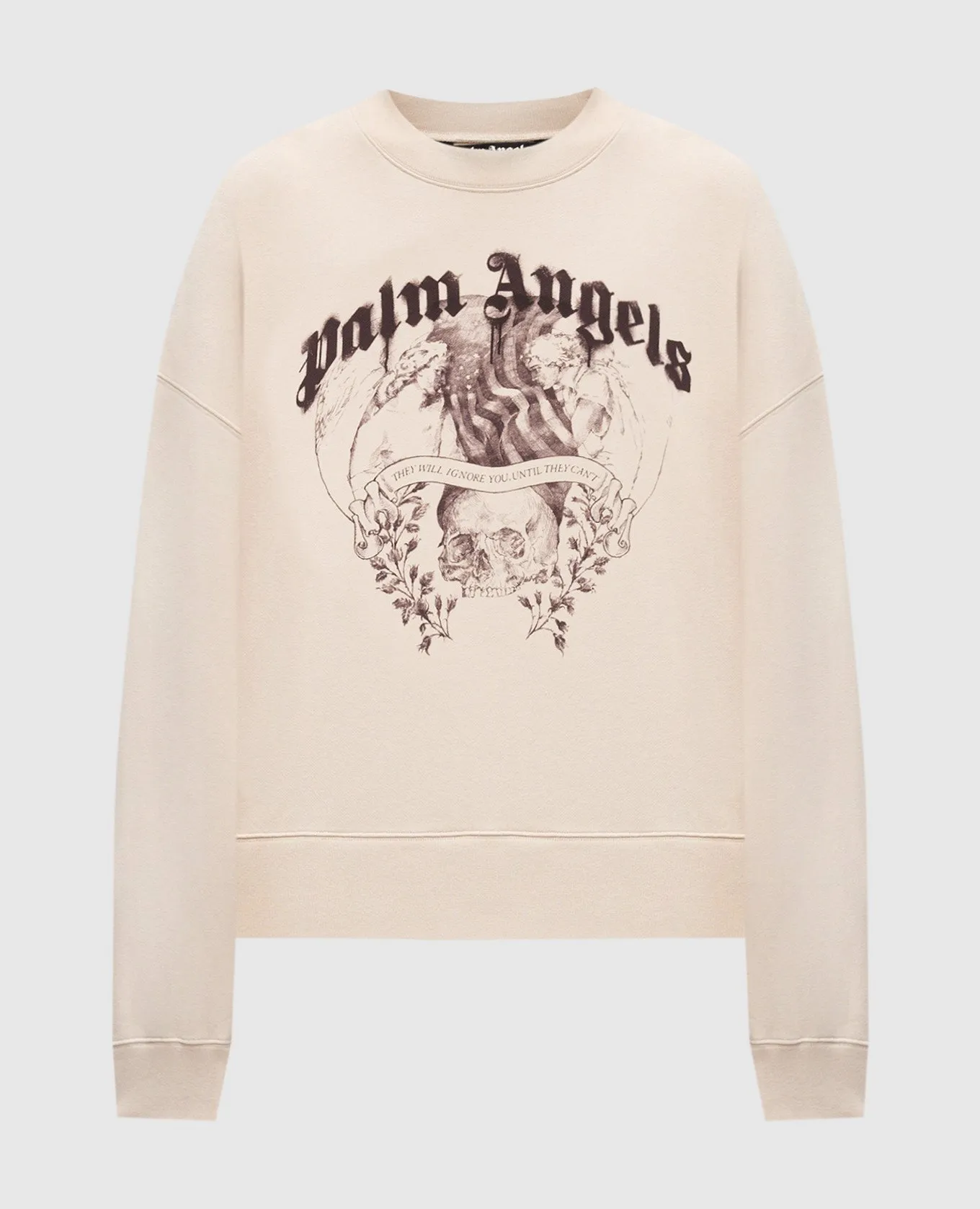 Palm Angels Beige sweatshirt STATEMENT PENCIL