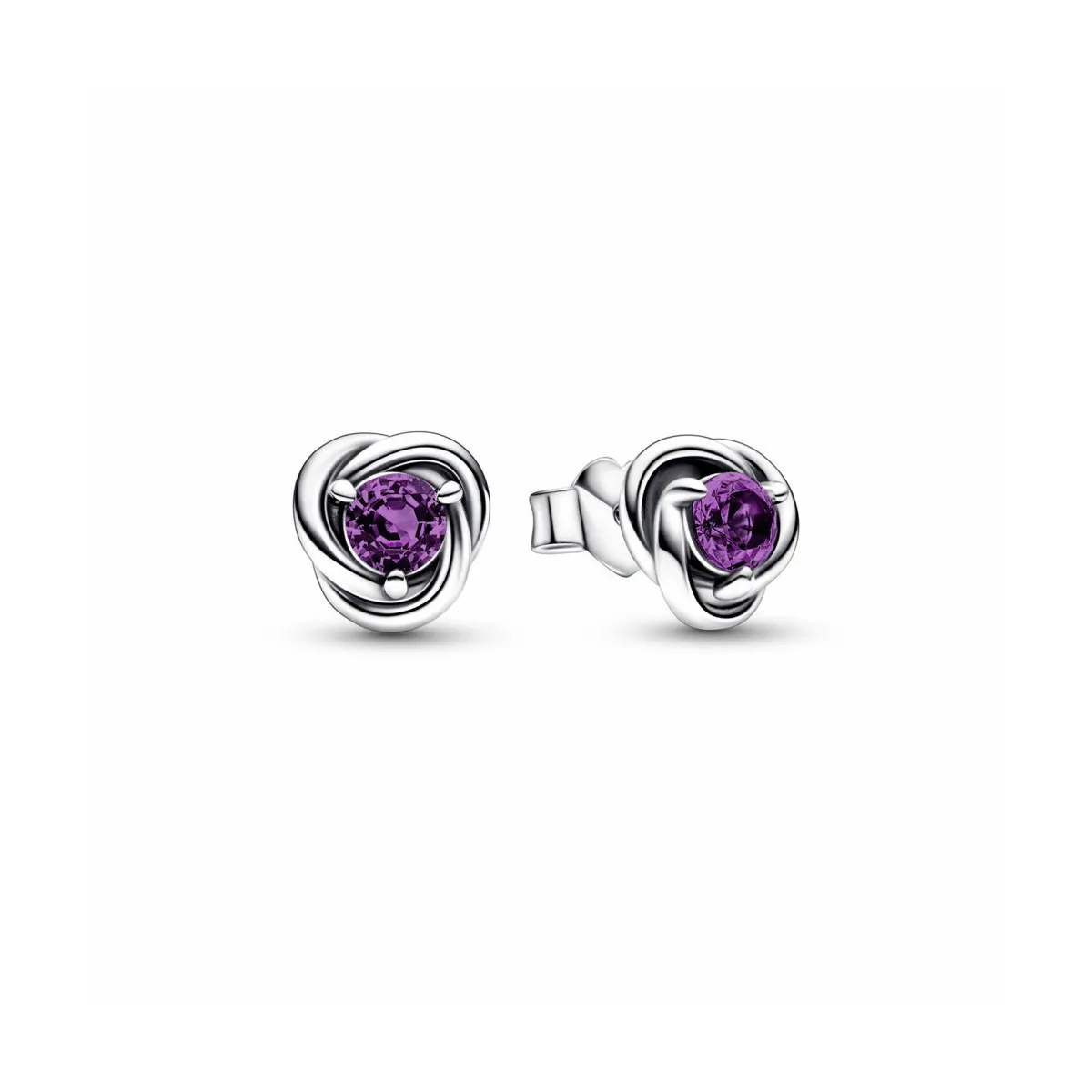 PANDORA PENDIENTES BOTóN CíRCULO ETERNITY MORADO  PANDORA