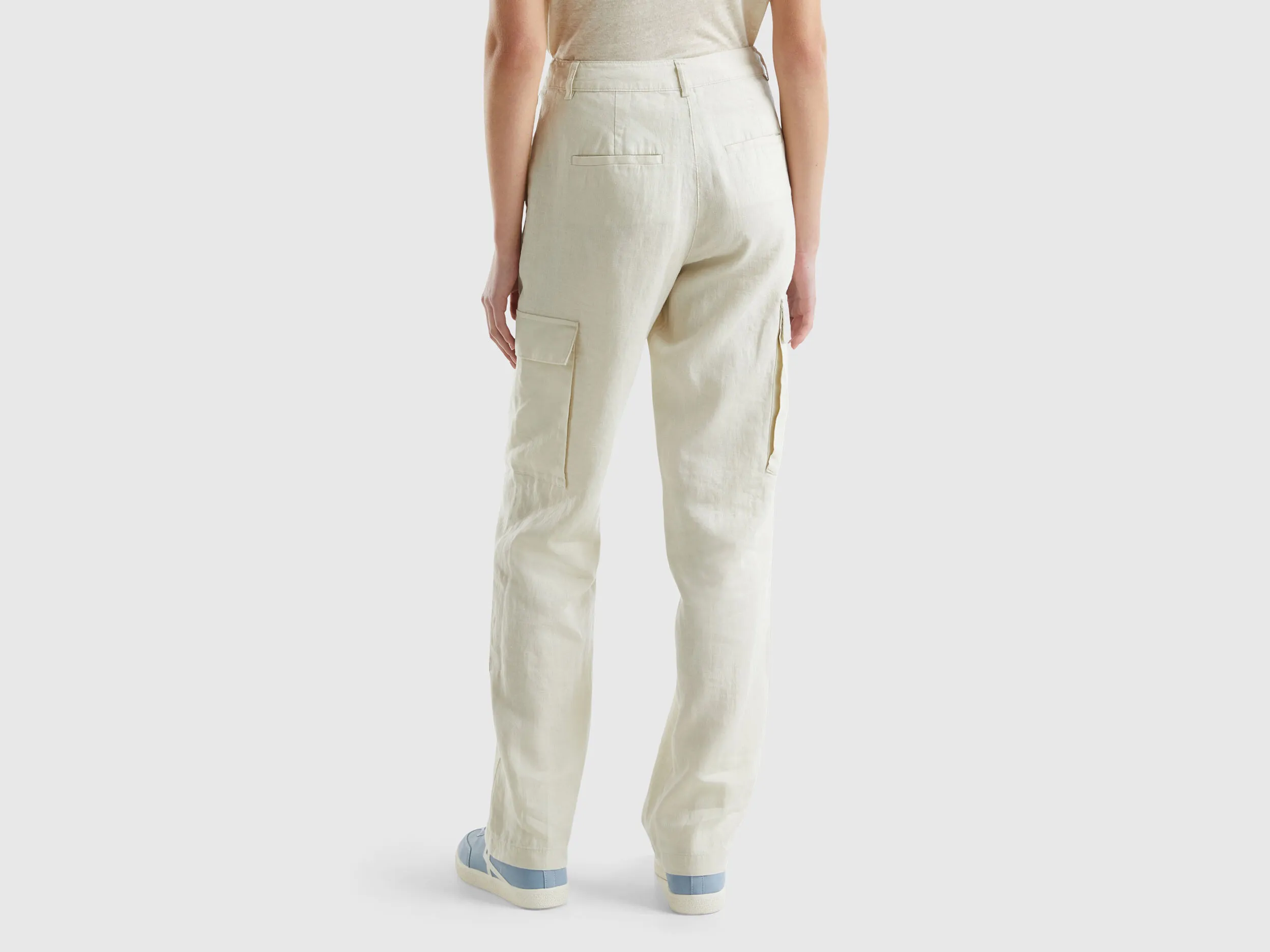 Pantalones cargo de lino puro