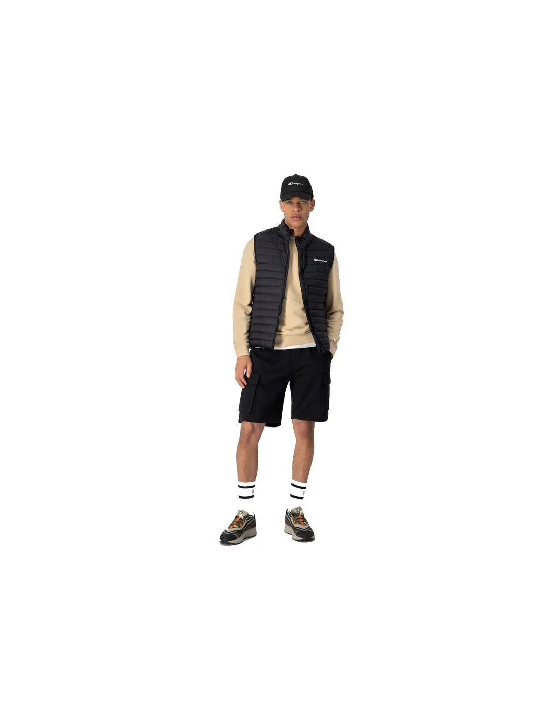 Pantalones Champion Cargo Bermuda Negro Hombre