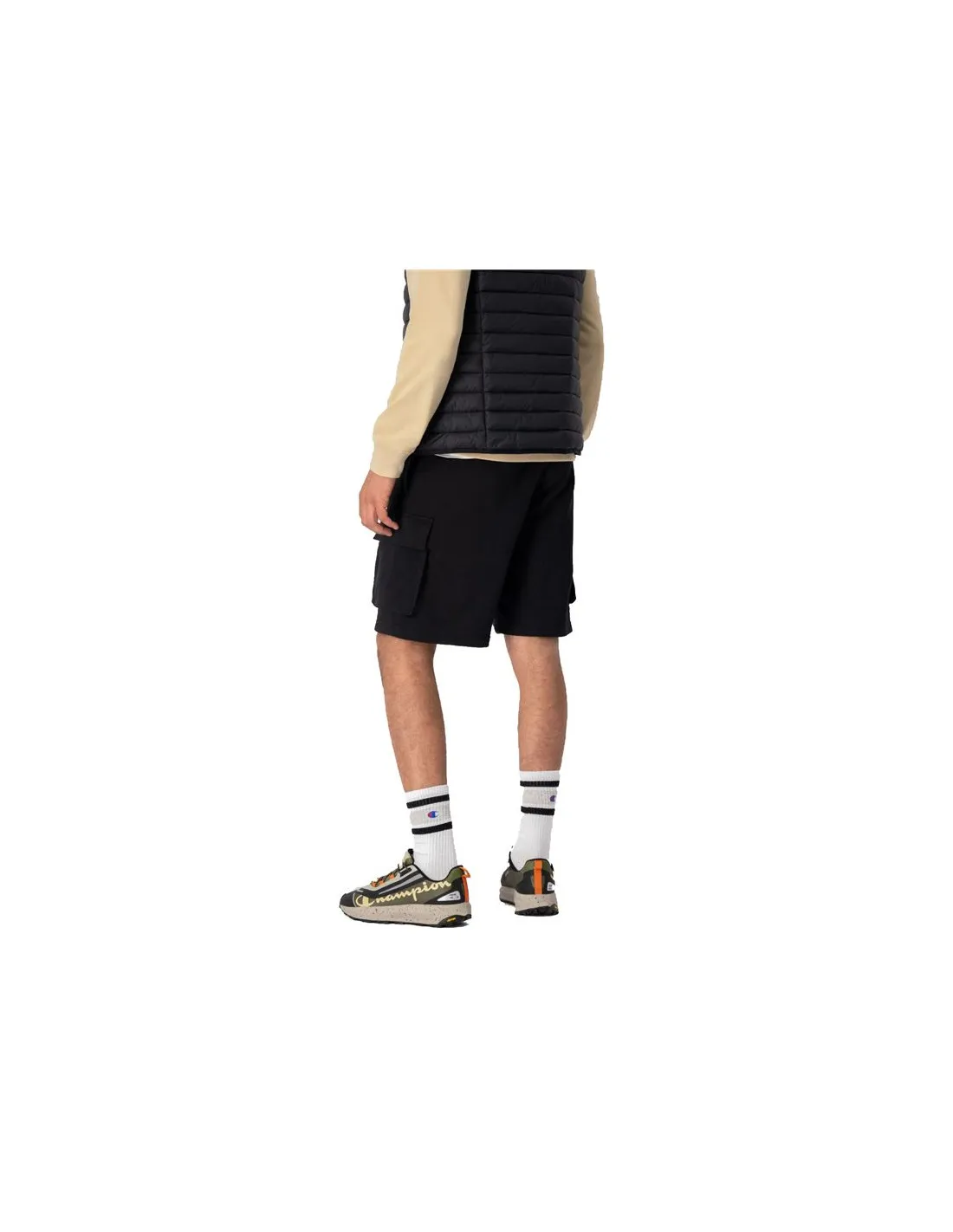 Pantalones Champion Cargo Bermuda Negro Hombre