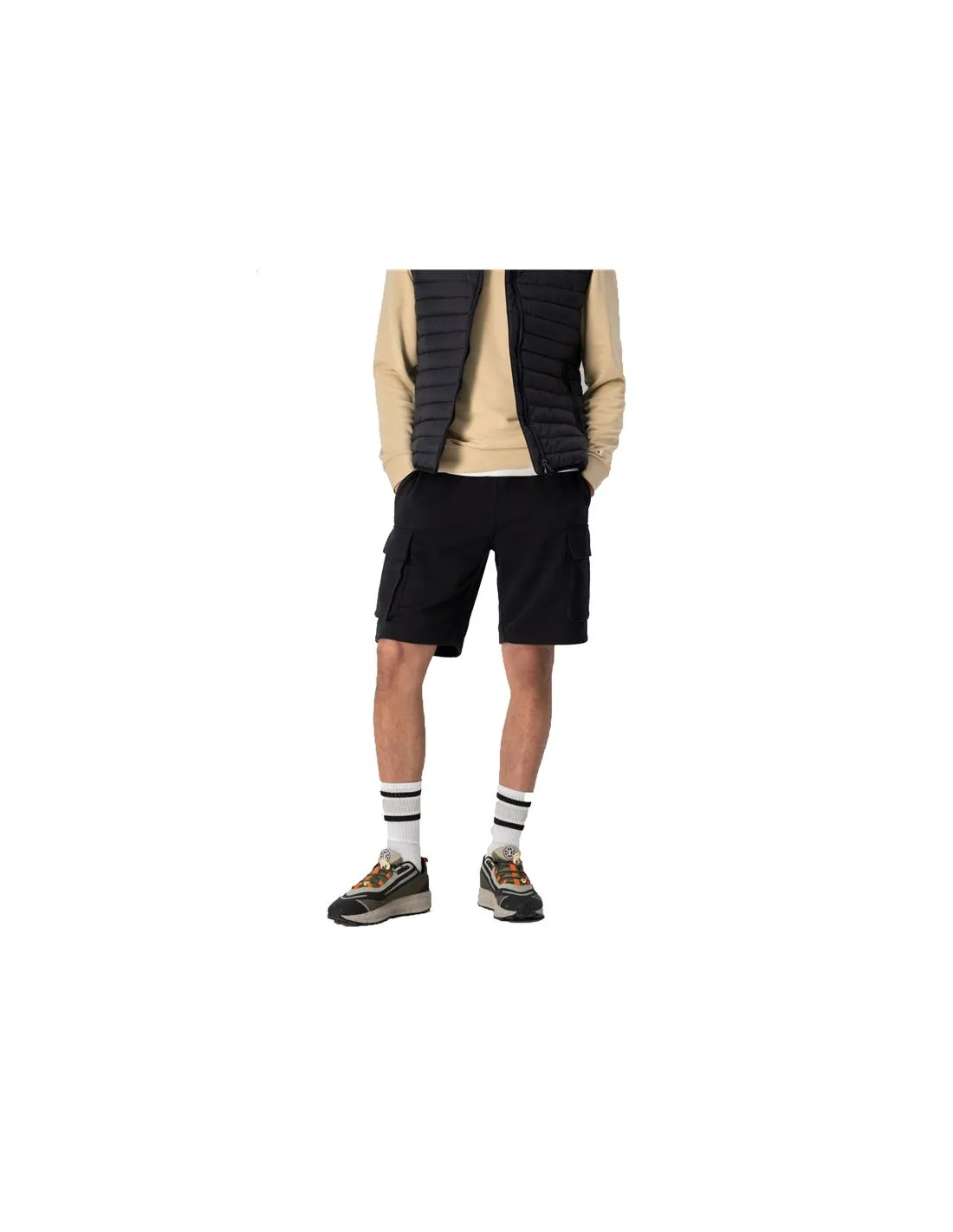 Pantalones Champion Cargo Bermuda Negro Hombre