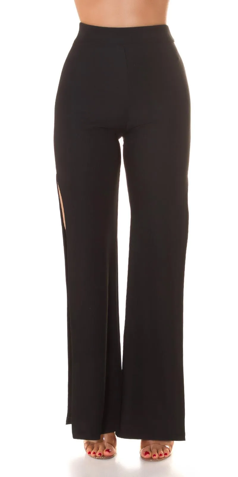 Pantalones con abertura y cintura alta