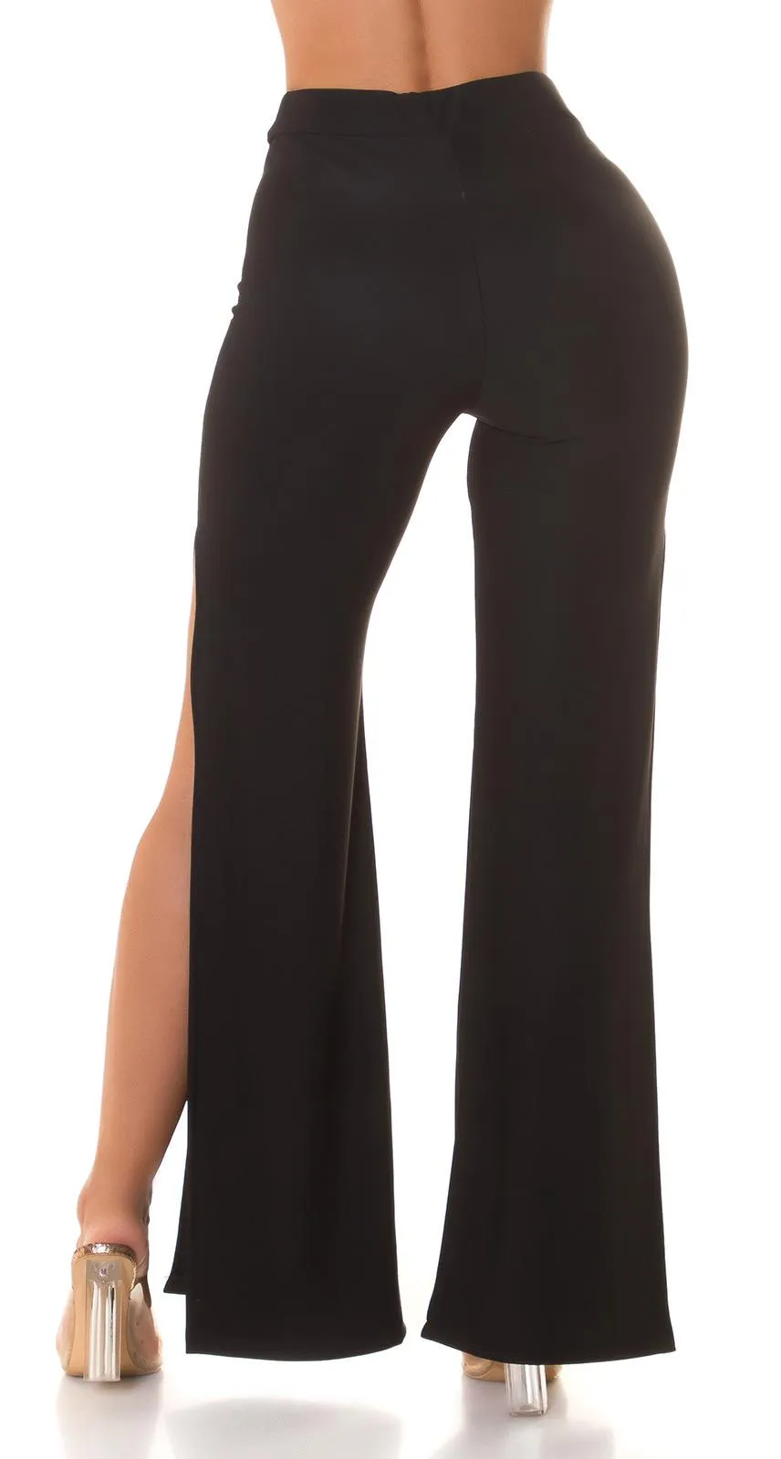 Pantalones con abertura y cintura alta