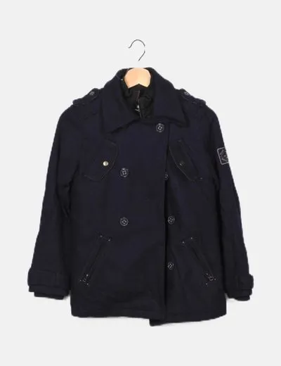 Pepe Jeans Abrigo azul marino abotonado