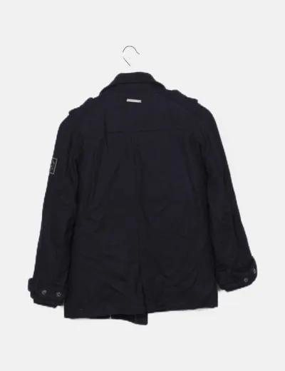 Pepe Jeans Abrigo azul marino abotonado