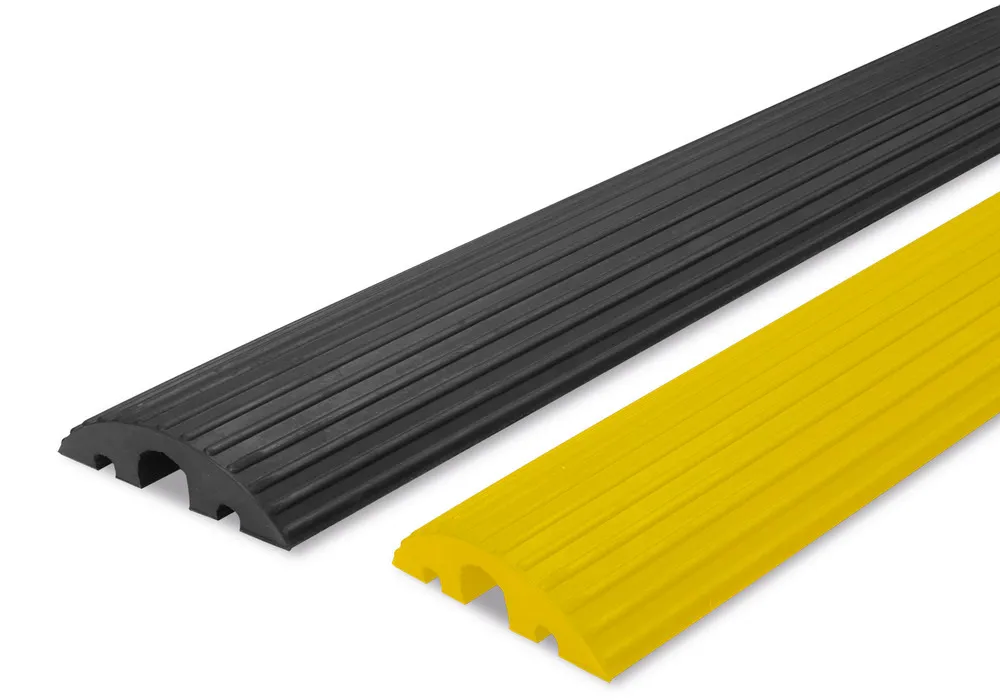 Pequeño puente para cables negro, goma reciclada, con 3 canales para cables