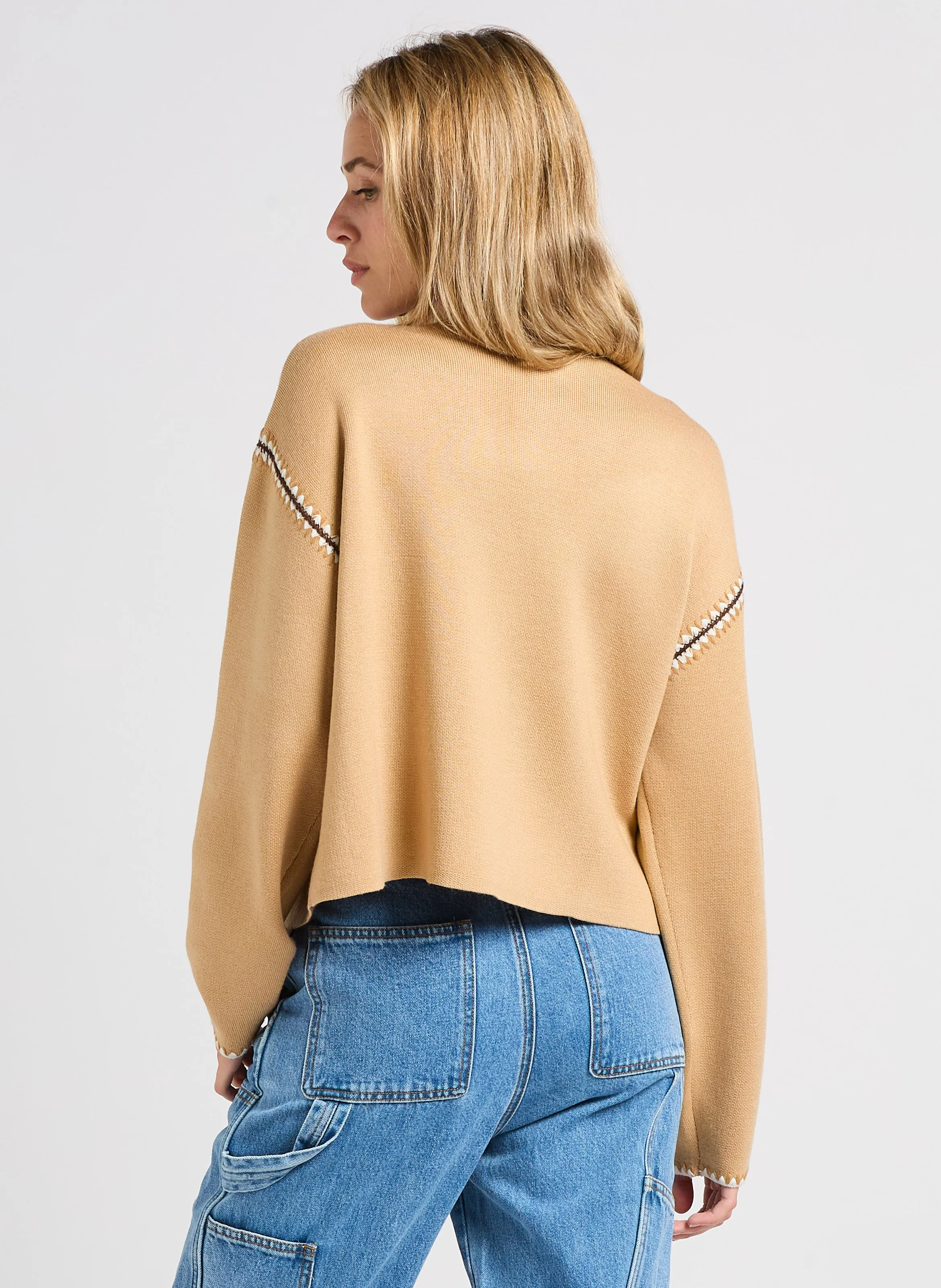PERATOL  SUéTER CUELLO REDONDO EN BEIGE