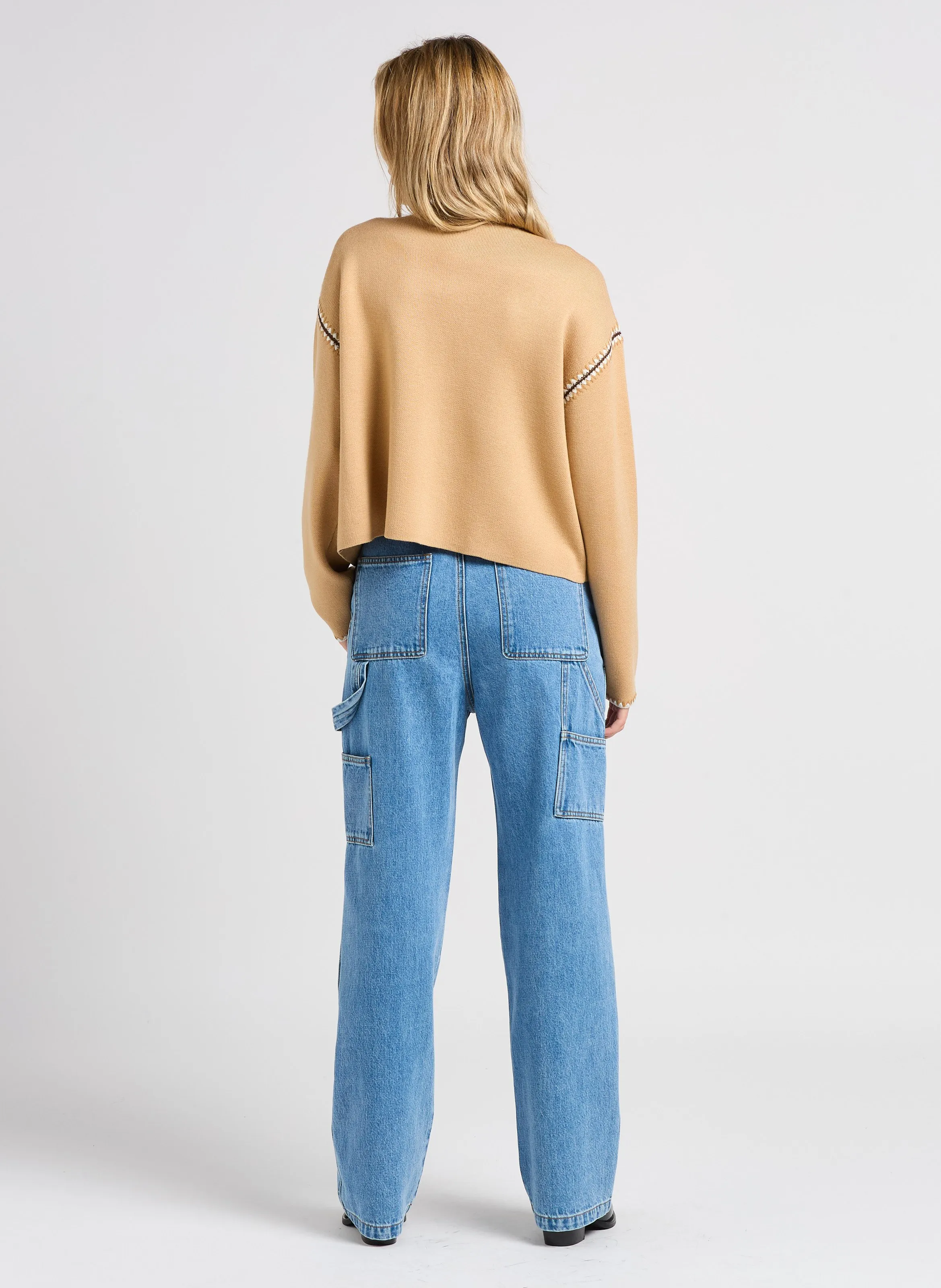PERATOL  SUéTER CUELLO REDONDO EN BEIGE