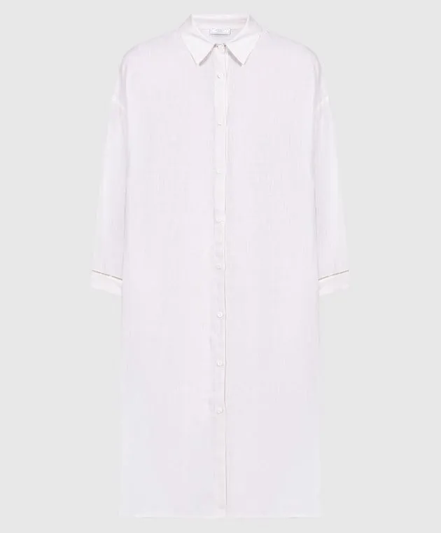 Peserico Beige tunic with monil chain