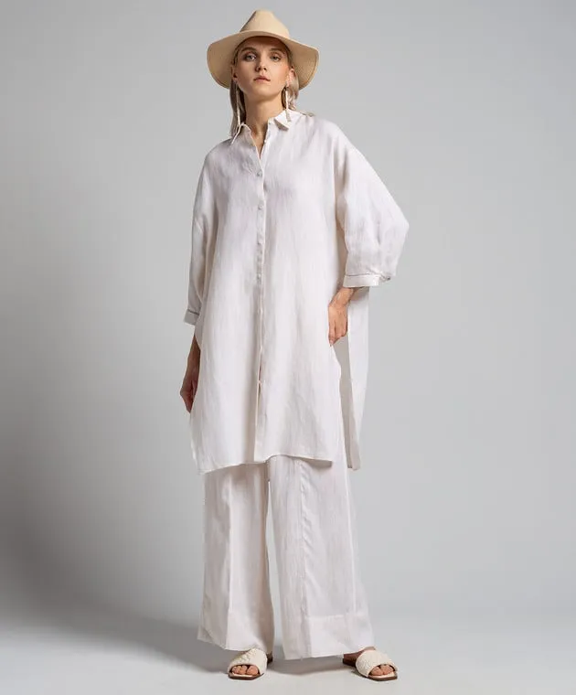 Peserico Beige tunic with monil chain