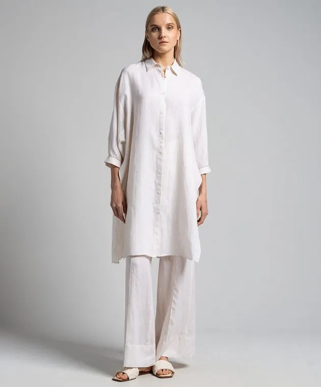 Peserico Beige tunic with monil chain