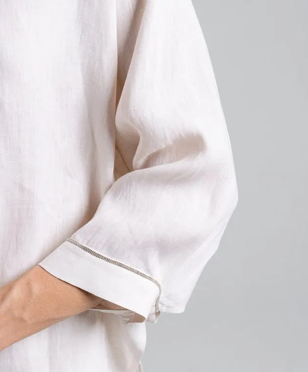 Peserico Beige tunic with monil chain